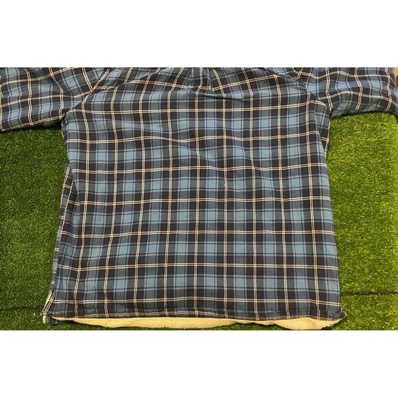LL Bean shacket large mens outdoors blue light weight button up plaid - Picture 8 of 10